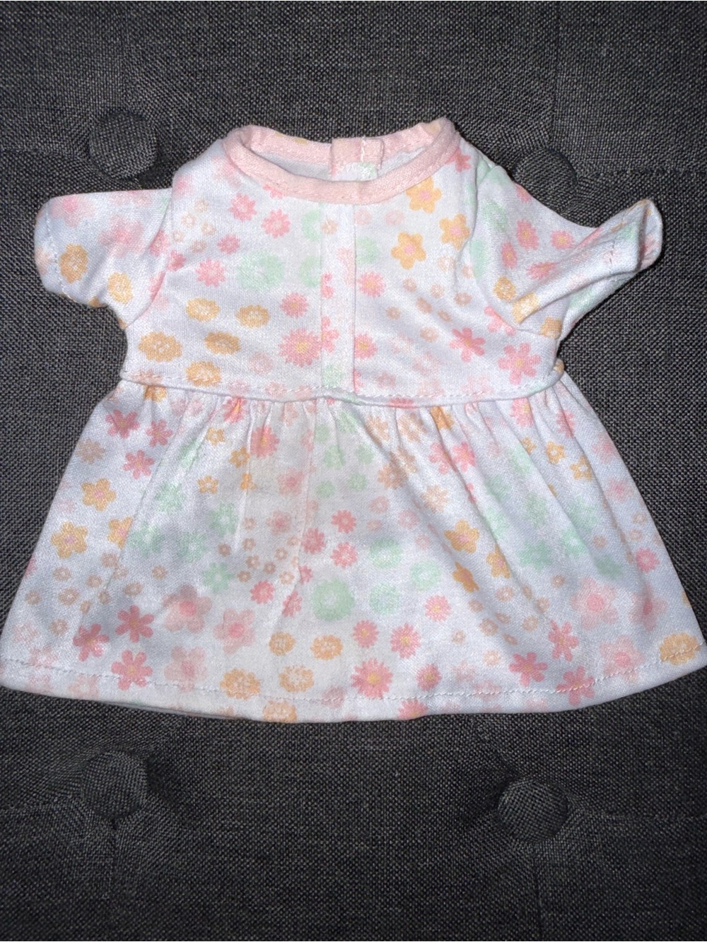 Doll dress white with multi colors